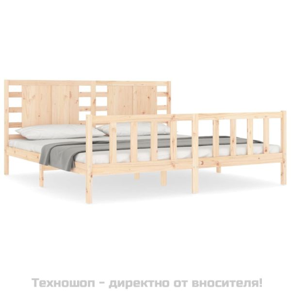 Рамка за легло без матрак 200x200 см масивна чамова дървесина