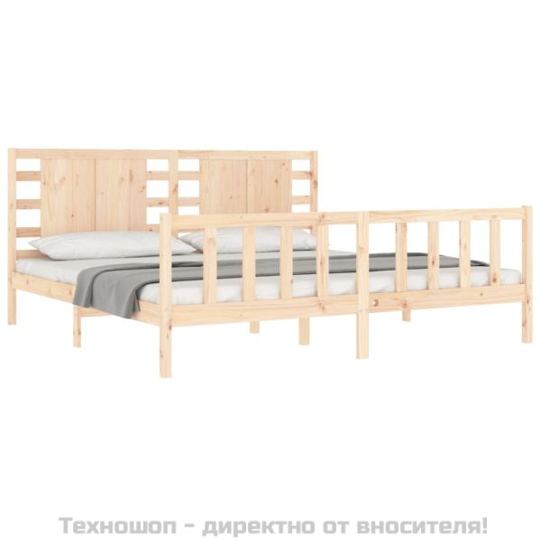 Рамка за легло без матрак 200x200 см масивна чамова дървесина