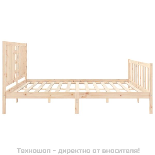 Рамка за легло без матрак 200x200 см масивна чамова дървесина