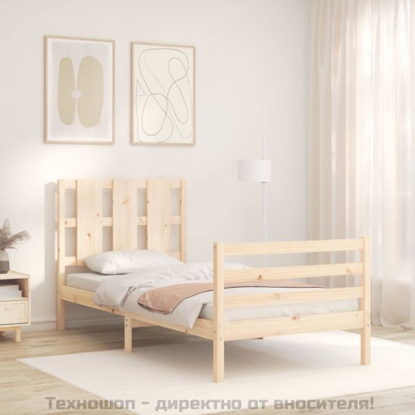 Рамка за легло с табла, 100x200 см, масивно дърво