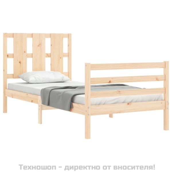 Рамка за легло с табла, 100x200 см, масивно дърво