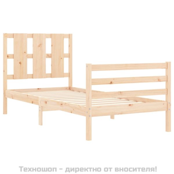 Рамка за легло с табла, 100x200 см, масивно дърво
