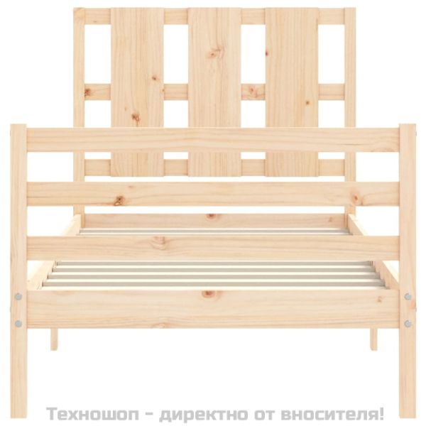 Рамка за легло с табла, 100x200 см, масивно дърво