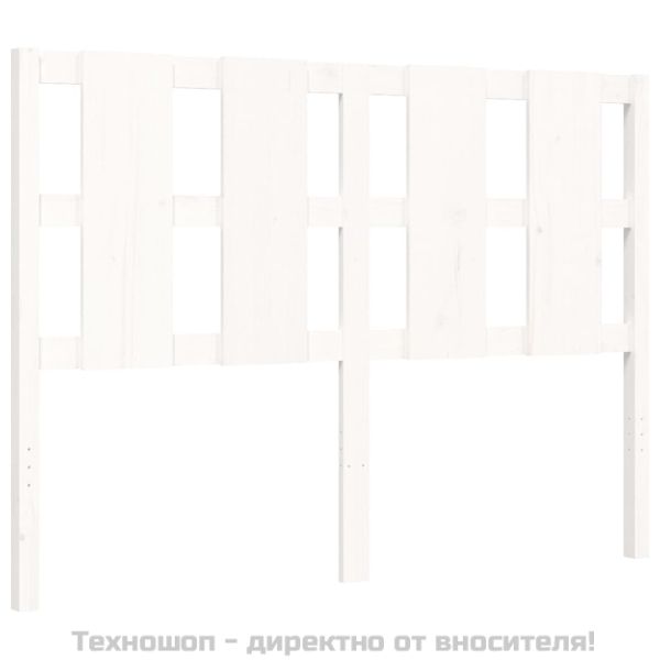 Рамка за легло с табла, бяла, 120х200 см, масивно дърво
