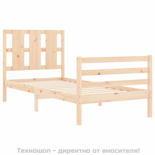 Рамка за легло с табла, 90x200 см, масивно дърво