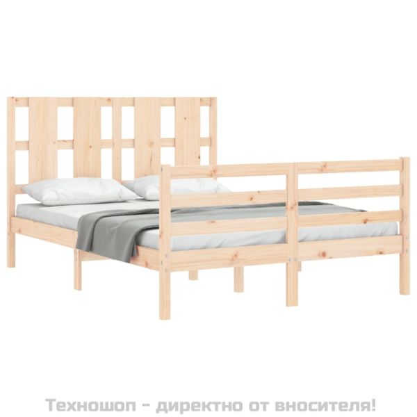 Рамка за легло с табла, 140х200 см, масивно дърво