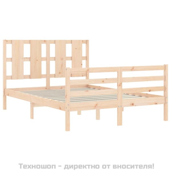 Рамка за легло с табла, 140х200 см, масивно дърво