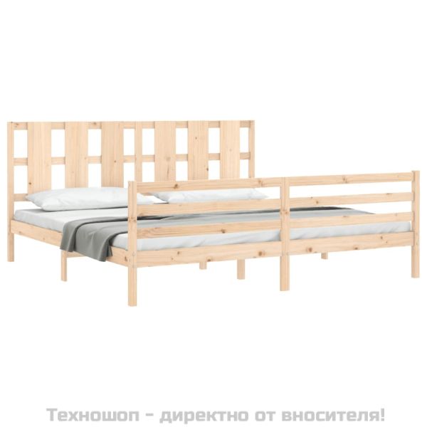 Рамка за легло с табла, 200x200 см, дърво масив