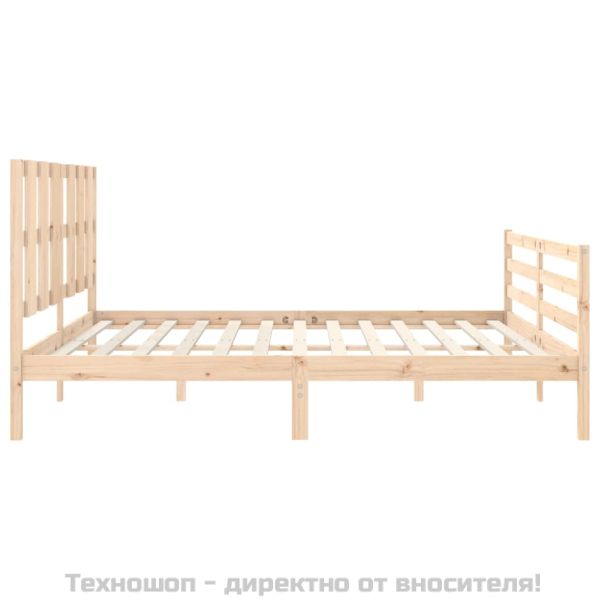 Рамка за легло с табла, 200x200 см, дърво масив