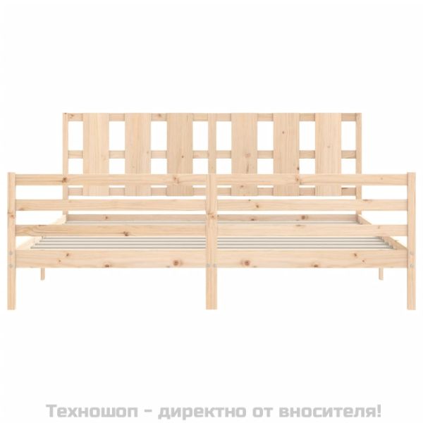 Рамка за легло с табла, 200x200 см, дърво масив
