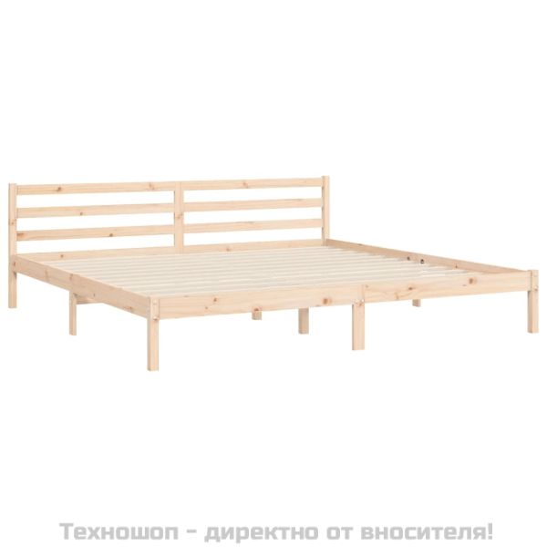 Рамка за легло с табла, 200x200 см, дърво масив