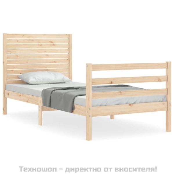 Рамка за легло с табла, 90x200 см, масивно дърво