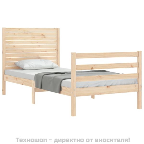 Рамка за легло с табла, 90x200 см, масивно дърво
