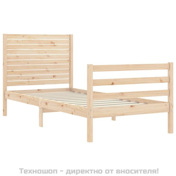 Рамка за легло с табла, 90x200 см, масивно дърво