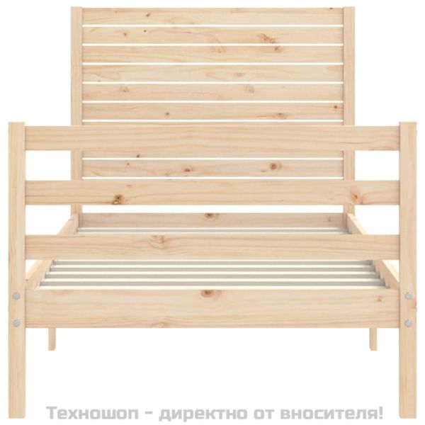 Рамка за легло с табла, 90x200 см, масивно дърво