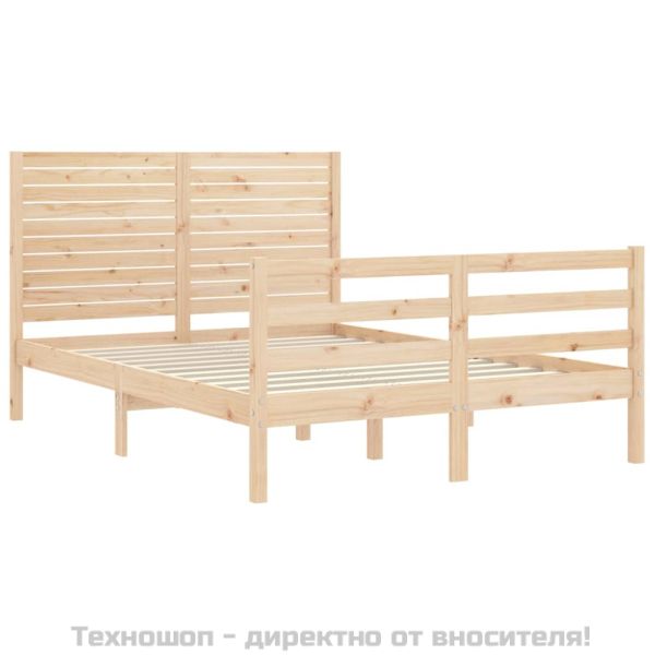 Рамка за легло с табла Small Double масивна дървесина