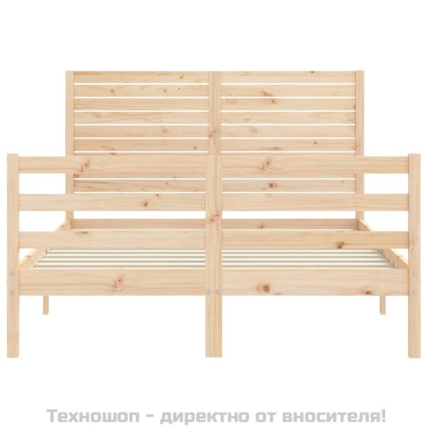 Рамка за легло с табла Small Double масивна дървесина