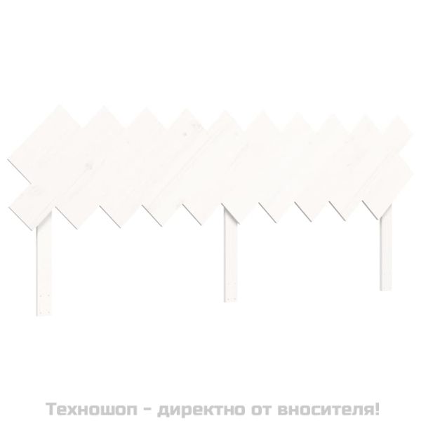 Рамка за легло с табла, бяла, 200x200 см, масивно дърво