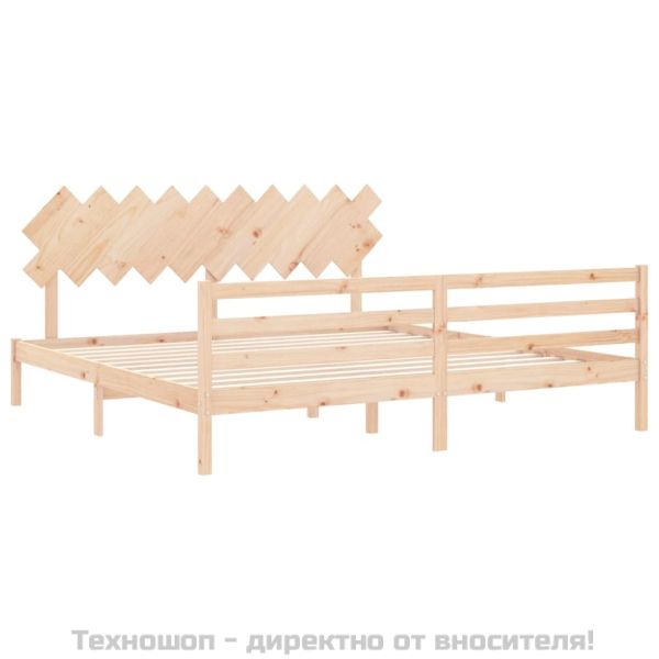 Рамка за легло с табла, 200x200 см, дърво масив