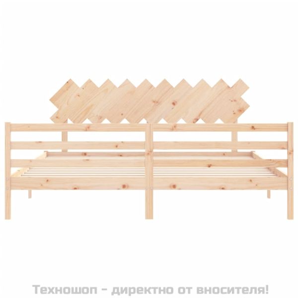 Рамка за легло с табла, 200x200 см, дърво масив