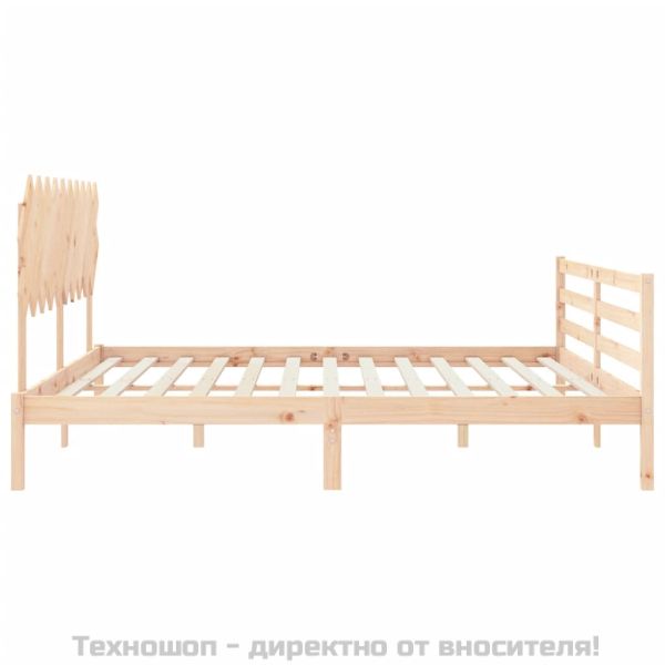 Рамка за легло с табла, 200x200 см, дърво масив