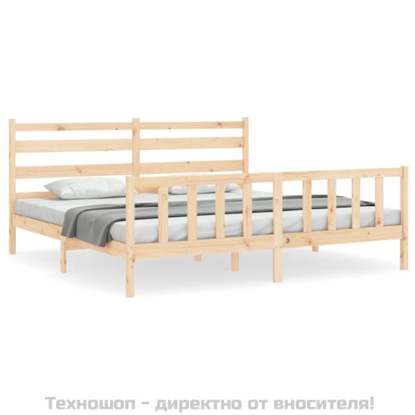 Рамка за легло без матрак 200x200 см масивна чамова дървесина