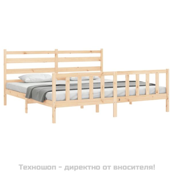 Рамка за легло без матрак 200x200 см масивна чамова дървесина