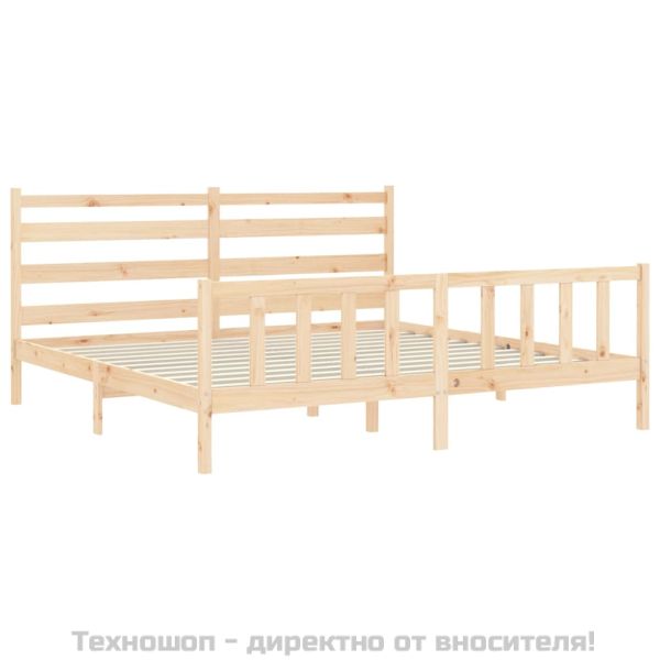 Рамка за легло без матрак 200x200 см масивна чамова дървесина