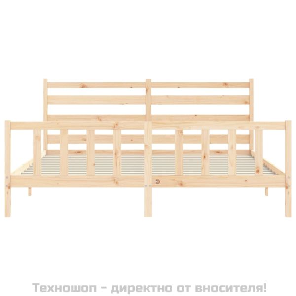 Рамка за легло без матрак 200x200 см масивна чамова дървесина