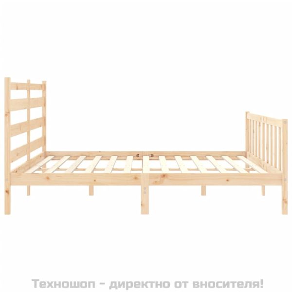 Рамка за легло без матрак 200x200 см масивна чамова дървесина