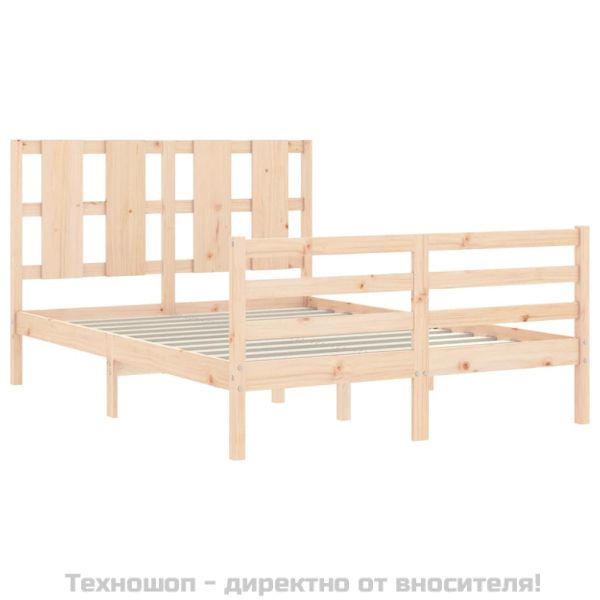 Рамка за легло с табла Small Double масивна дървесина