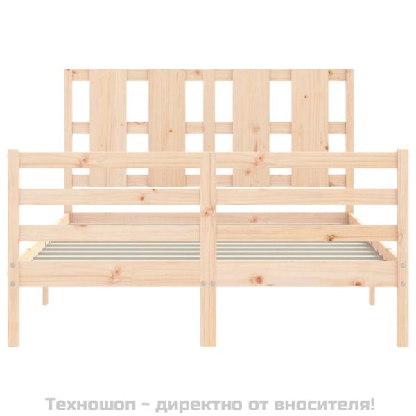 Рамка за легло с табла Small Double масивна дървесина