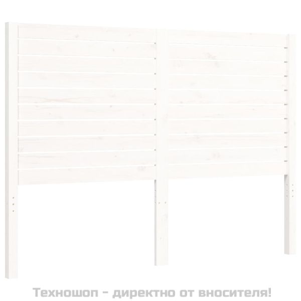 Рамка за легло с табла, бяла, 120х200 см, масивно дърво