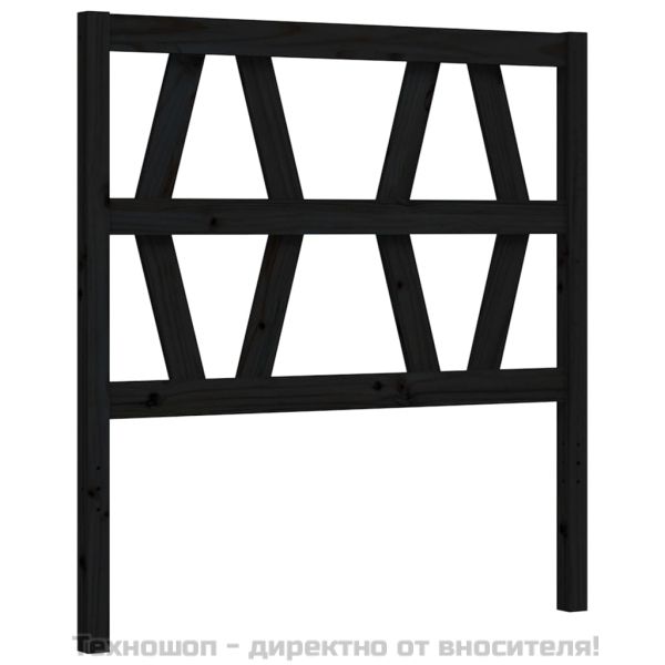Рамка за легло с табла черна Small Single дърво масив