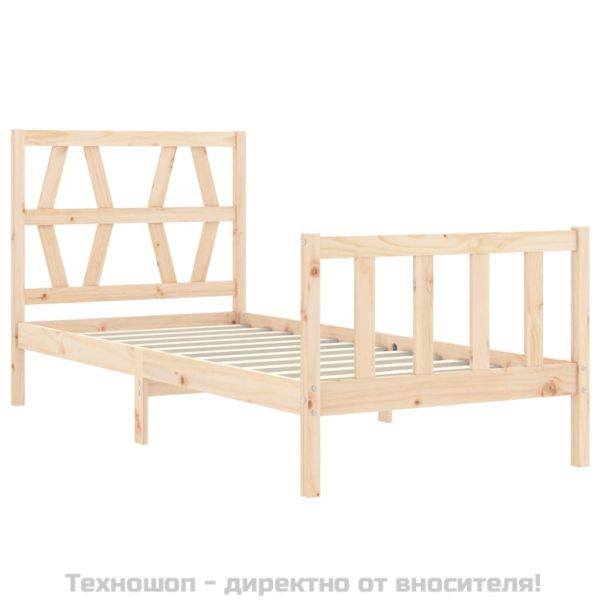Рамка за легло с табла Single масивна дървесина