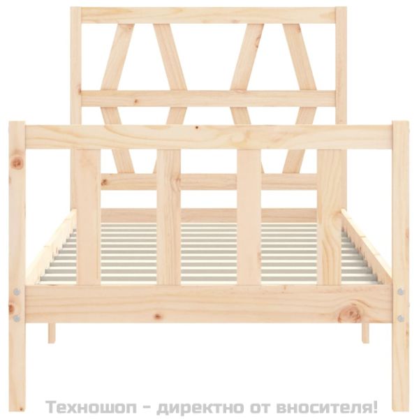 Рамка за легло с табла Single масивна дървесина