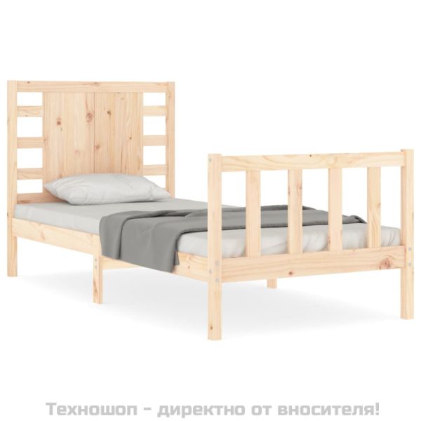 Рамка за легло с табла Single масивна дървесина