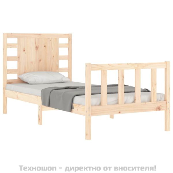 Рамка за легло с табла Single масивна дървесина