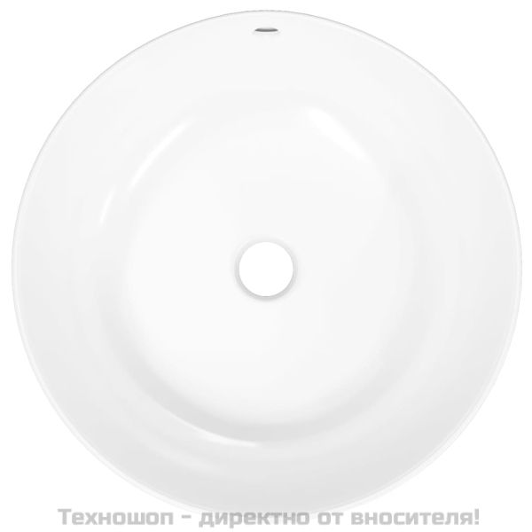 Мивка, бяла, 44x17 см, керамична, кръгла