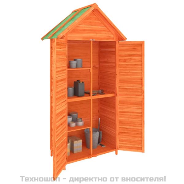Градинска барака за инструменти кафява 89x52,5x175 см бор масив