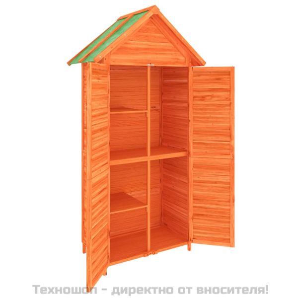 Градинска барака за инструменти кафява 89x52,5x175 см бор масив