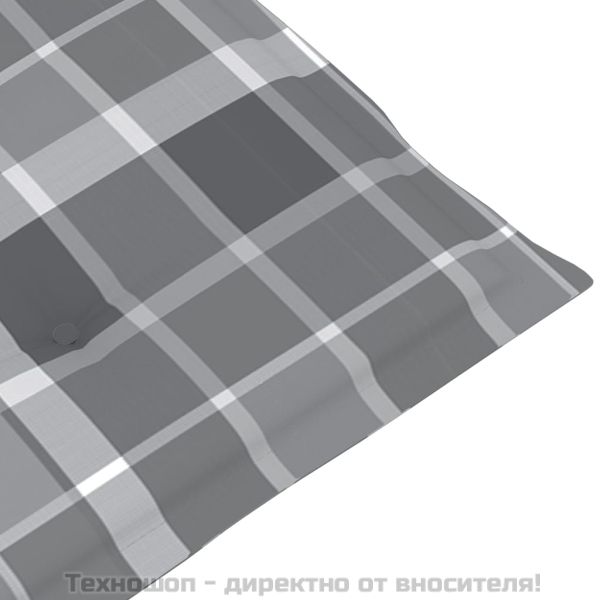 Възглавници за градински стол 6 бр сиво каре 120x50x3 см плат
