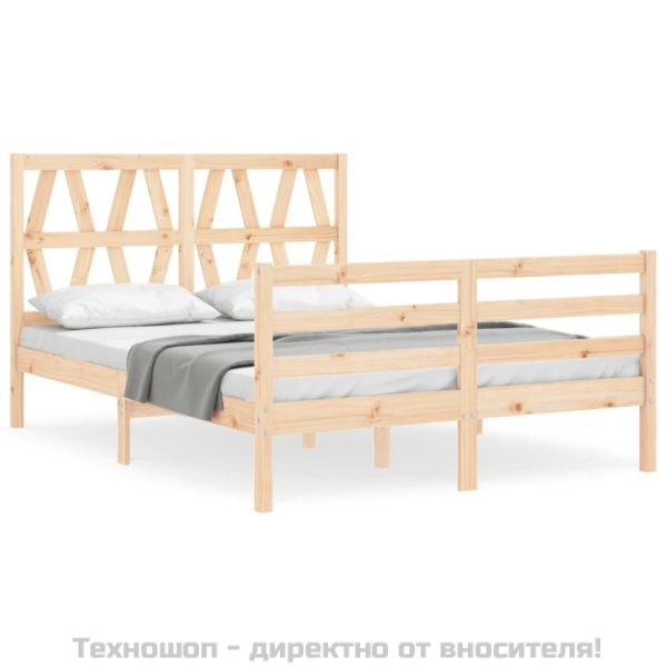 Рамка за легло с табла, 120х200 см, масивно дърво