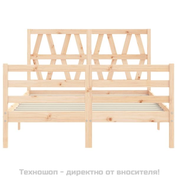 Рамка за легло с табла, 120х200 см, масивно дърво