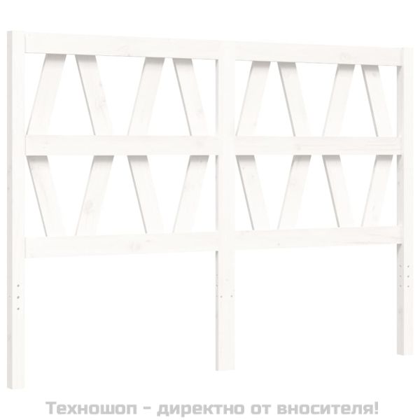 Рамка за легло с табла, бяла, 120х200 см, масивно дърво