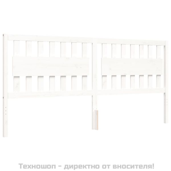 Рамка за легло без матрак, бял, 200x200 см, бор масив