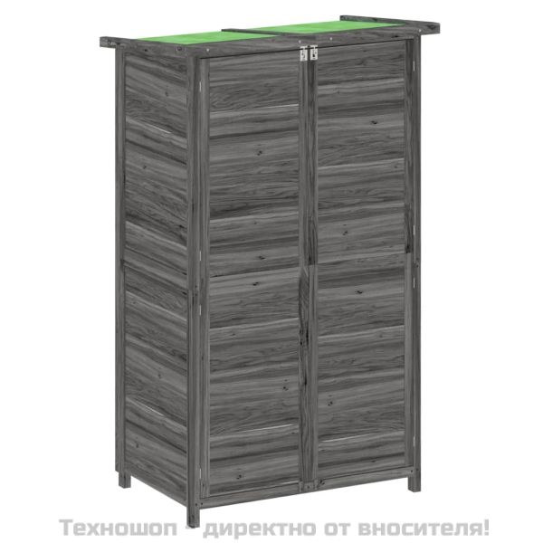 Градинска барака за инструменти сива 83x57x140 см бор масив