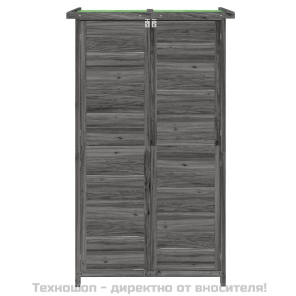 Градинска барака за инструменти сива 83x57x140 см бор масив