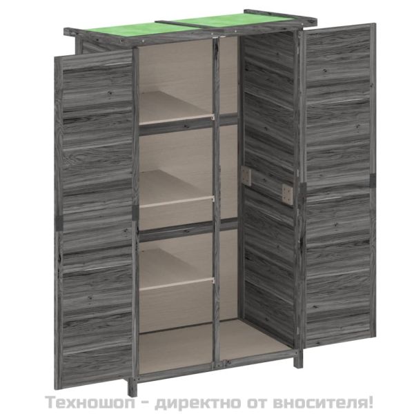 Градинска барака за инструменти сива 83x57x140 см бор масив
