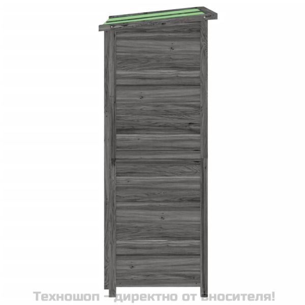 Градинска барака за инструменти сива 83x57x140 см бор масив